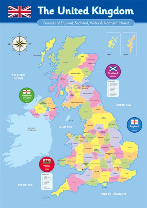 Uk Counties Map Formal Geography Sign For Schools Free P P