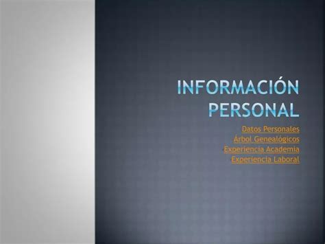 PPT Información Personal PowerPoint Presentation free download ID