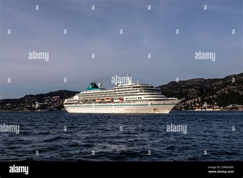 Cruise Ship Amera At Byfjorden Departing From The Port Of Bergen