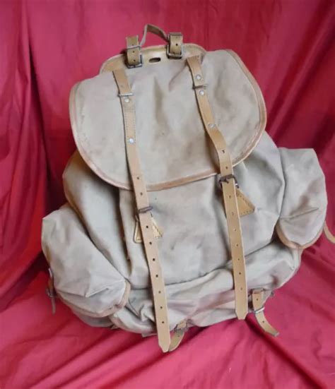 ANCIEN SAC À dos en toile cuir LAFUMA armature randonnée scout montagne