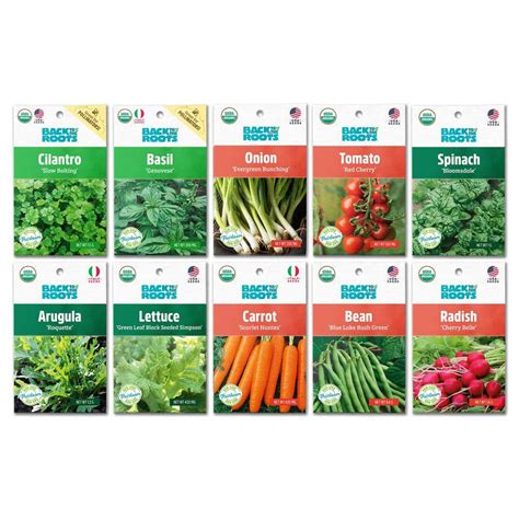 Back To The Roots Organic Beginner S Vegetable Garden Seeds Variety 10 Pack 50064 The Home Depot