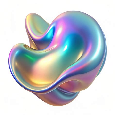 Premium Photo D Fluid Abstract Metallic Holographic Colored Shape In