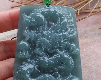 Certified Hand Carved Natural Myanmar Burma A Jade Jadeite Dragon Bead