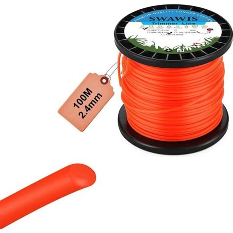 Fil De Coupe Nylon Rond 2 4Mm 100M Bobine De Tondeuse Trimmer Line De