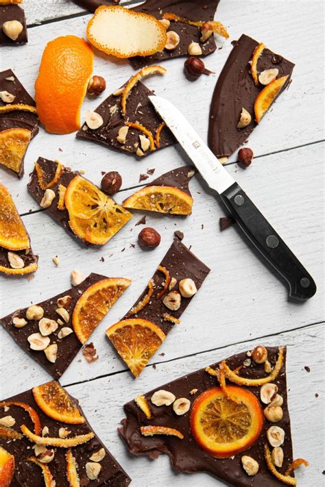 Dark Chocolate Bark With Candied Orange Peel And Hazelnuts Recipe Chocolate Bark Dark