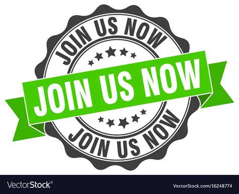 Join Us Now Stamp Sign Seal Royalty Free Vector Image