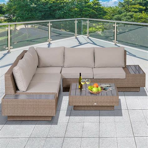 Sol 72 Outdoor Alta 5 Seater Rattan Corner Sofa Set Wayfair Co Uk