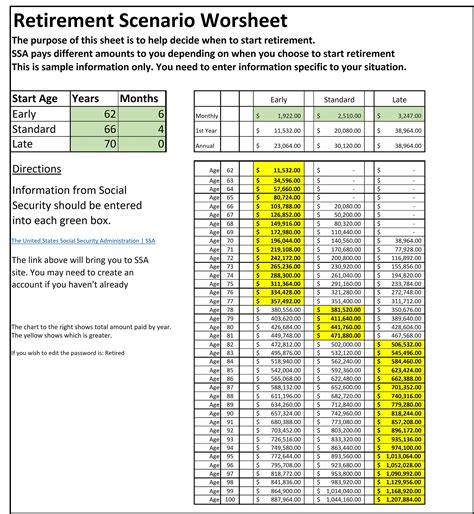 Worksheet Excel Retirement Worksheet Simple Easy Readable Etsy