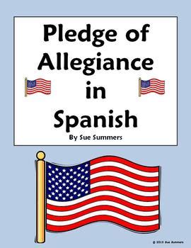 Pledge Of Allegiance In Spanish El Juramento By Sue Summers TpT