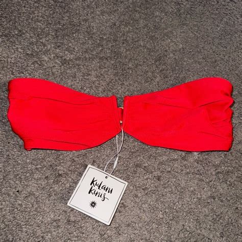 Kulani Kinis Swim Nwt Kulani Kinis Strapless Bandeau Hot Bikini Top Size Large Swim Poshmark