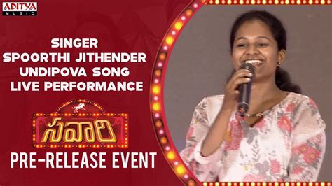 Singer Spoorthi Jithender Undipova Song Live Performance Savaari Pre