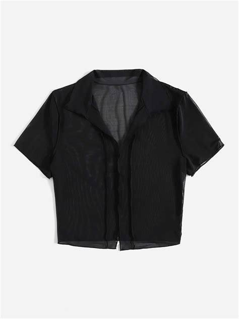 Stacey Black Mesh Top – LA CHIC PICK