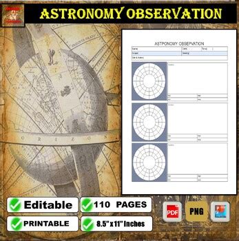 Astronomy Observation Book A Night Sky Observation Log Book For Stargazers