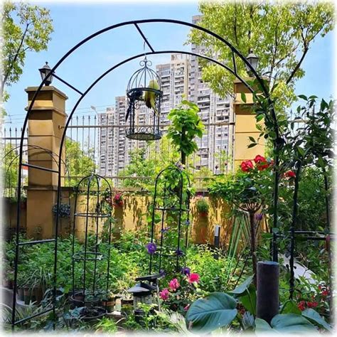 Arche de Jardin en métal 240 cm Arceau à Rosiers Tuteur pour Plantes