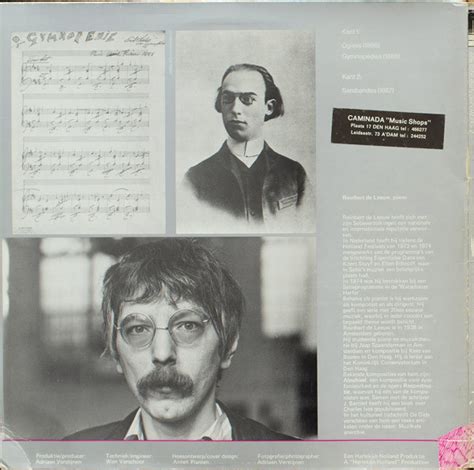 Erik Satie Reinbert De Leeuw Early Pianoworks Volume Two Lp