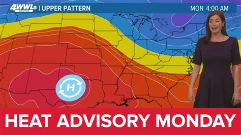 New Orleans Weather Heat Advisory For Monday Spotty Storms Around