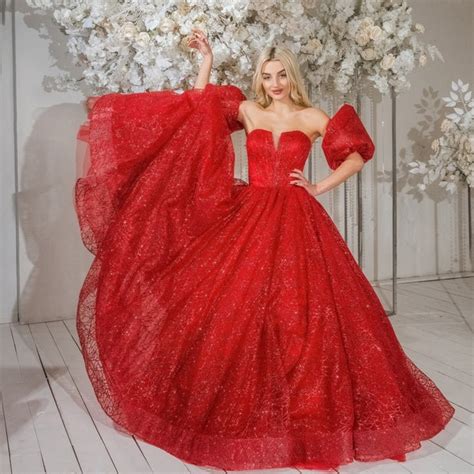 Red Ball Gown Etsy