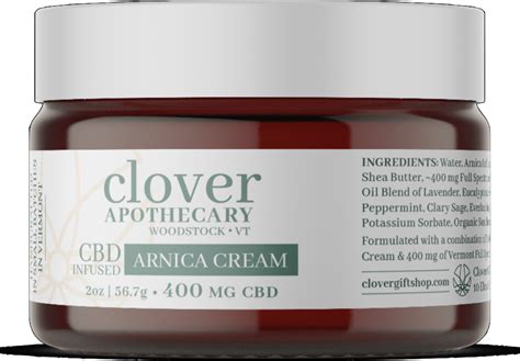 Cbd Infused Arnica Cream 2oz 400mg Cbd Clover T Shop