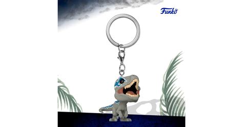 Funko Pop Keychain Jurassic World Dominion Velociraptor Blue Llavero