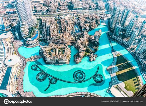 Aerial View Dubai Fountain Dubai Mall World S Largest Choreographed