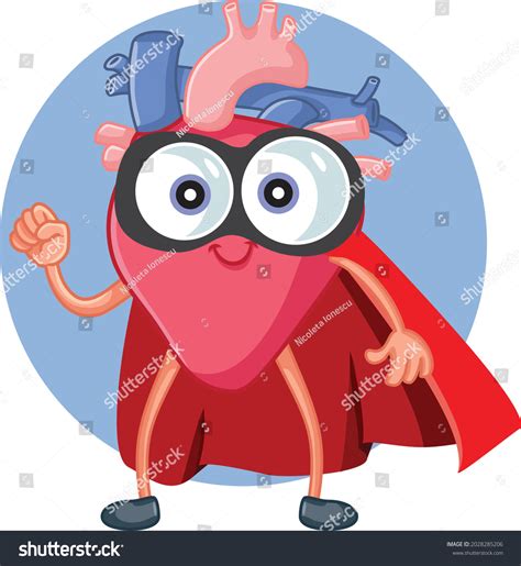 Superhero Heart Vector Cartoon Illustration Funny เวกเตอร์สต็อก ปลอดค่าลิขสิทธิ์ 2028285206