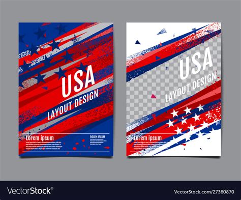 Layout design usa flag template banner Royalty Free Vector