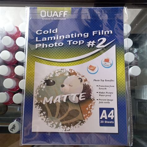 Sheet Cold Laminating Film Photo Top Matte Glossy A Size Shopee