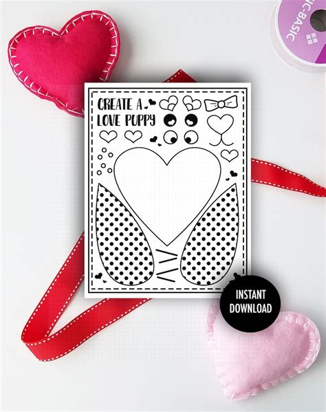 Valentine Cut and Paste Printable - "valentine Crafts" Kids Valentines ...