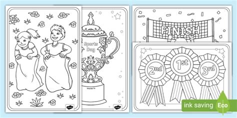 Sports Day Themed Mindfulness Coloring Sheets Teacher Made