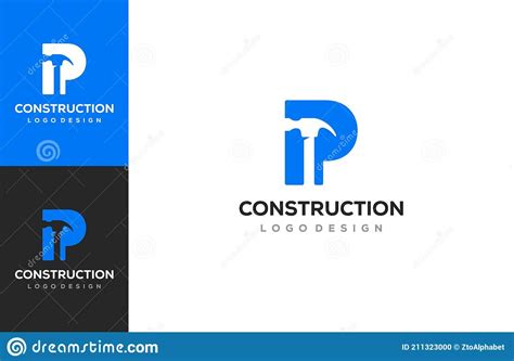 Letter P Architecture Building Logo Stock Vector Illustration Of