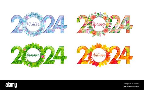 Set of creative number logos 2024. Happy New Year 2024 or happy winter ...