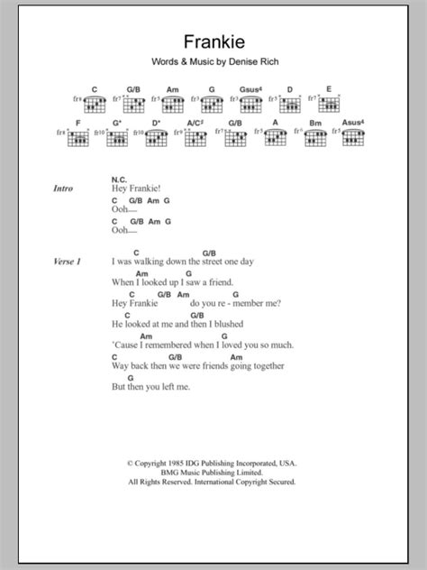 Frankie By Sister Sledge Guitar Chords Lyrics Guitar Instructor