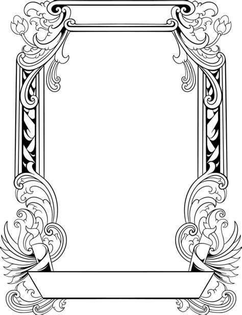 Vector Black And White Engraved Frame Sketch Design Vector Art