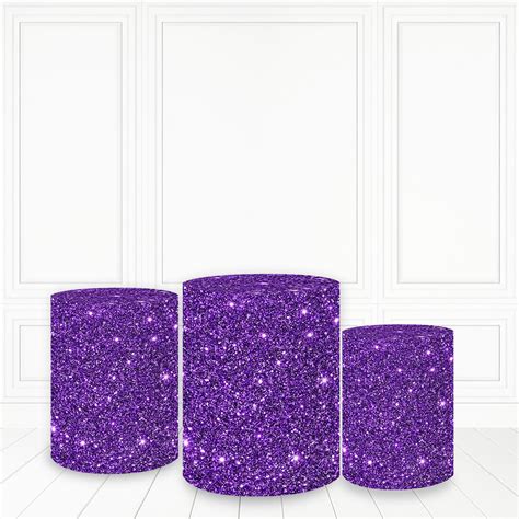 Trio Capas De Cilindro Tecido Sublimado D Glitter Roxo Fcc Felicit