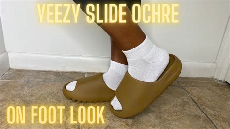 Adidas Yeezy Slides Ochre On Foot Look Sizing And Pov Youtube