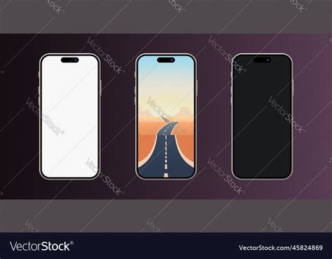 Realistic New Smartphones Set Template Front View Vector Image