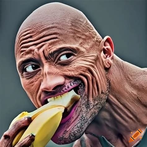 Dwayne Johnson Enjoying A Banana On Craiyon