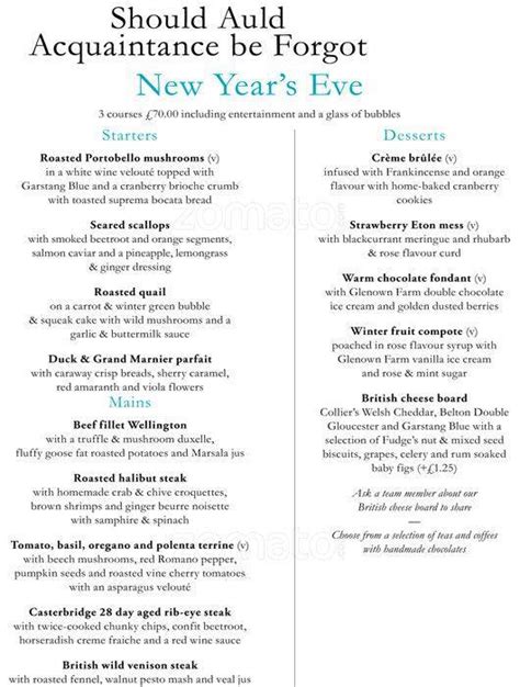 Menu at Orange Tree Totteridge pub & bar, London