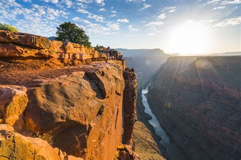 Scenic View Of Toroweap Overlook At Sunrise In North Rim Grand Canyon