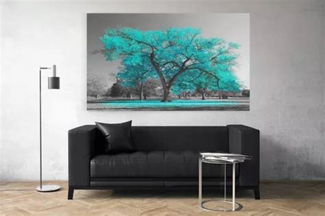 Cuadro Decorativo Moderno Árbol Turquesa 140x100 Envío gratis