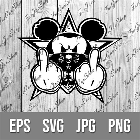 Mickey Mouse Fuck You Vector Digital File SVG Eps Png Etsy Australia