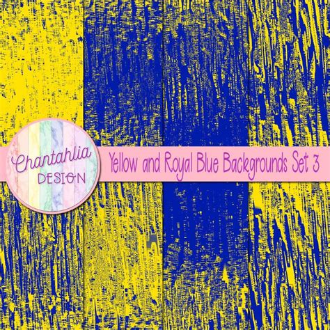 Yellow and Royal Blue Digital Papers Backgrounds - Chantahlia Design