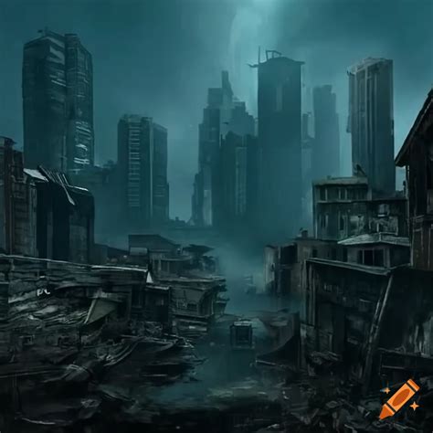 Image Of A Post Apocalyptic Flooded City With Shanty Towns On Craiyon