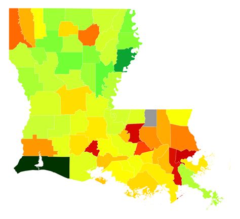 Louisiana Population Density - AtlasBig.com