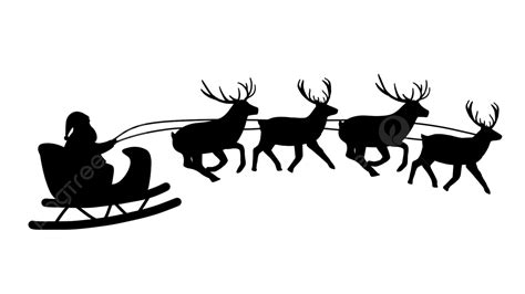 Santa Claus Sleigh Silhouette Transparent Background Santa Claus