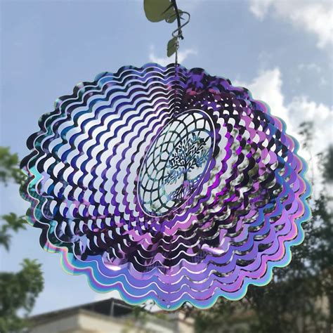 3D Wave Wind Chimes Spinner Bell wisior drzewo życia do pokoju