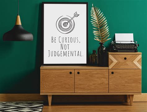 Be Curious Not Judgemental Minimalist Quote Poster Modern Art For