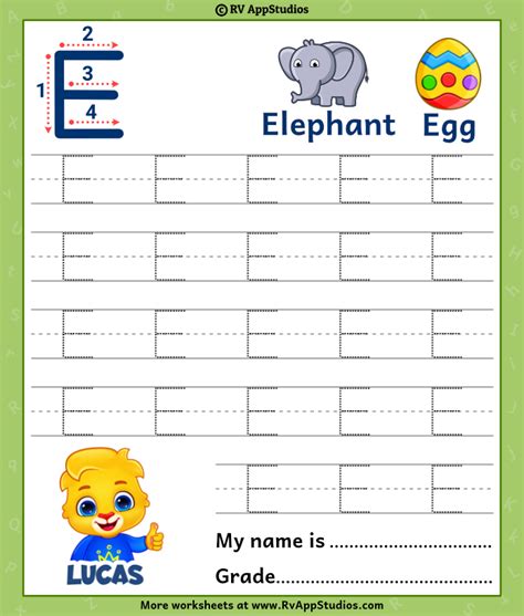 Capital Letter E Tracing Worksheet Trace Uppercase Letter E