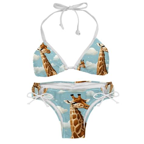 Giraffe Detachable Sponge Adjustable Strap Bikini Set Two Pack