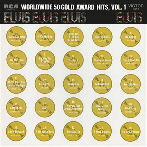 Elvis Presley Worldwide 50 Gold Award Hits Vol 1 4lp 180g Gold